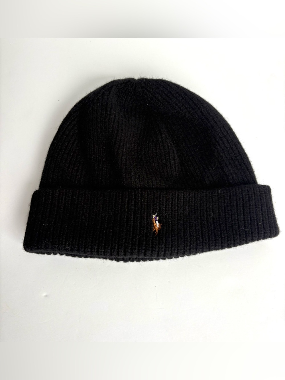 Polo Ralph Lauren Black 100% Merino Wool Beanie